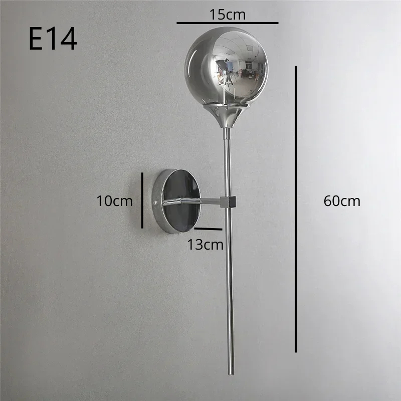 Applique murale chrome gris fumé