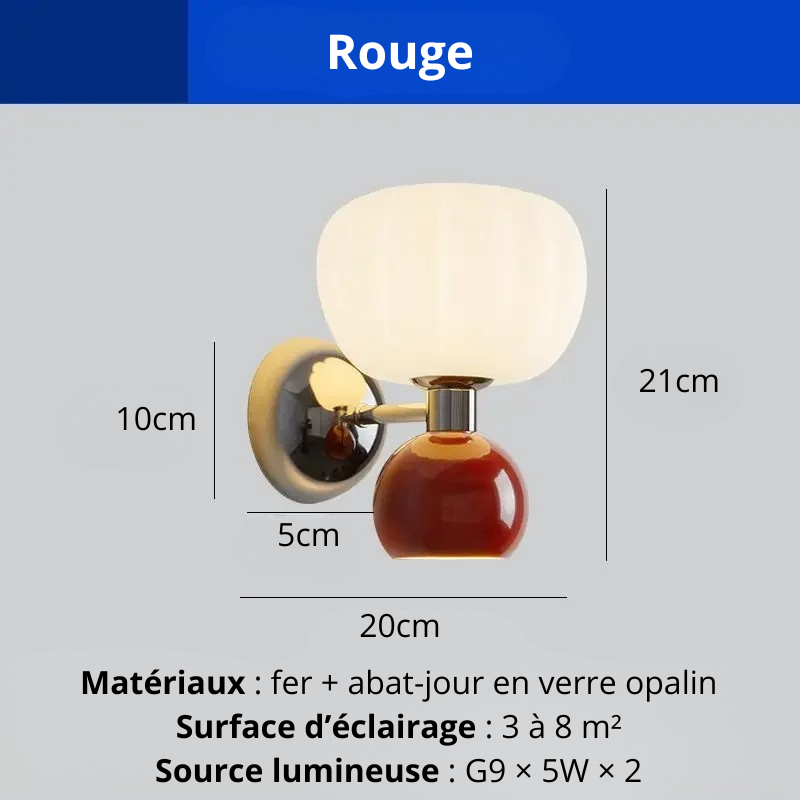 Applique murale créative de style crème rouge