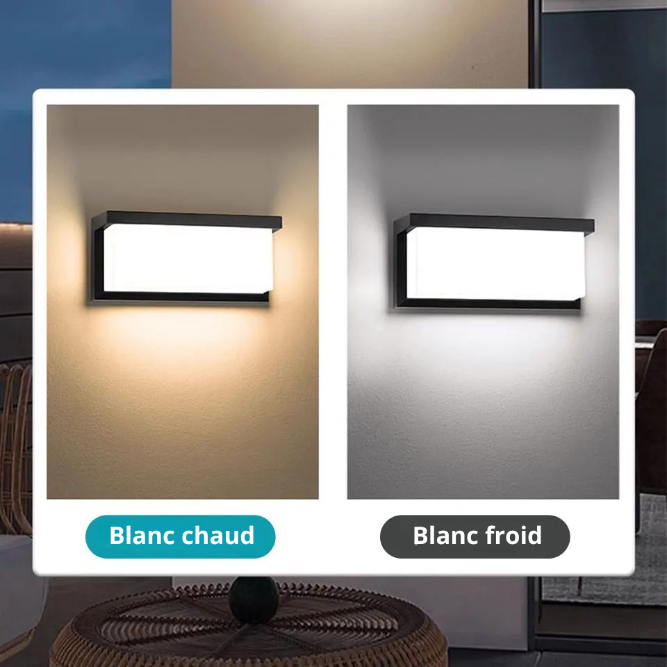 Applique murale extérieure Led étanche IP66 Blanc chaud froid