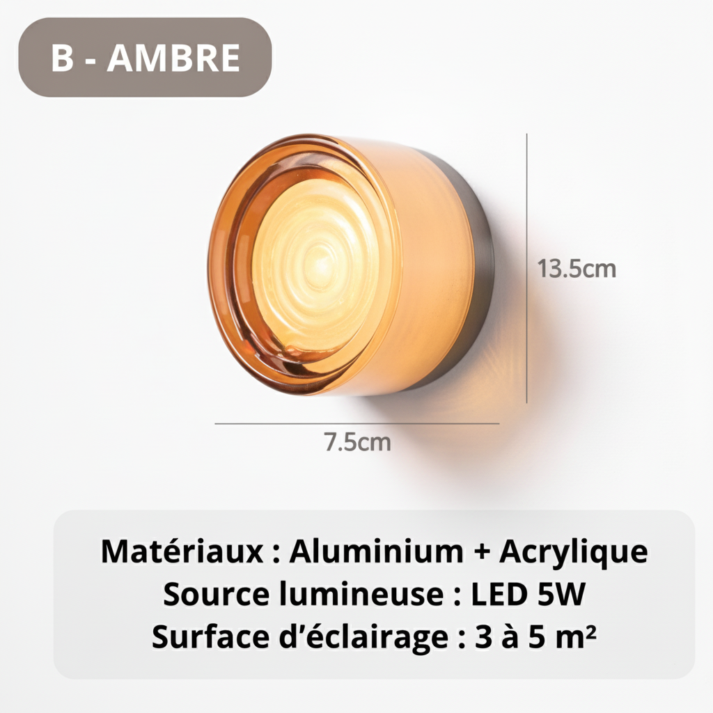 Applique murale jaune B AMBRE