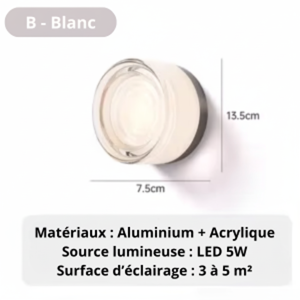 Applique murale jaune B BLANC