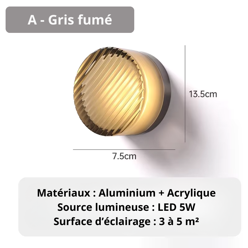 Applique murale jaune A GRIS FUMÉ