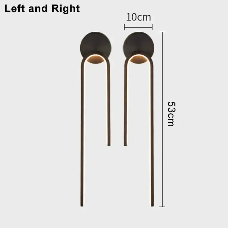 Applique murale moderne droite et gauche noir