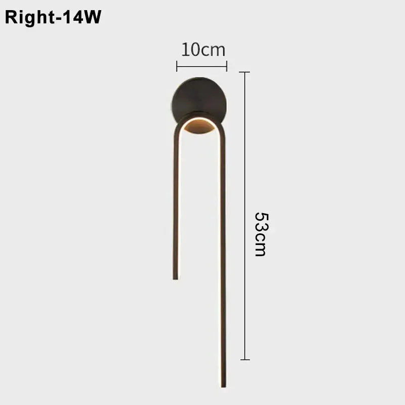 Applique murale moderne droite noir