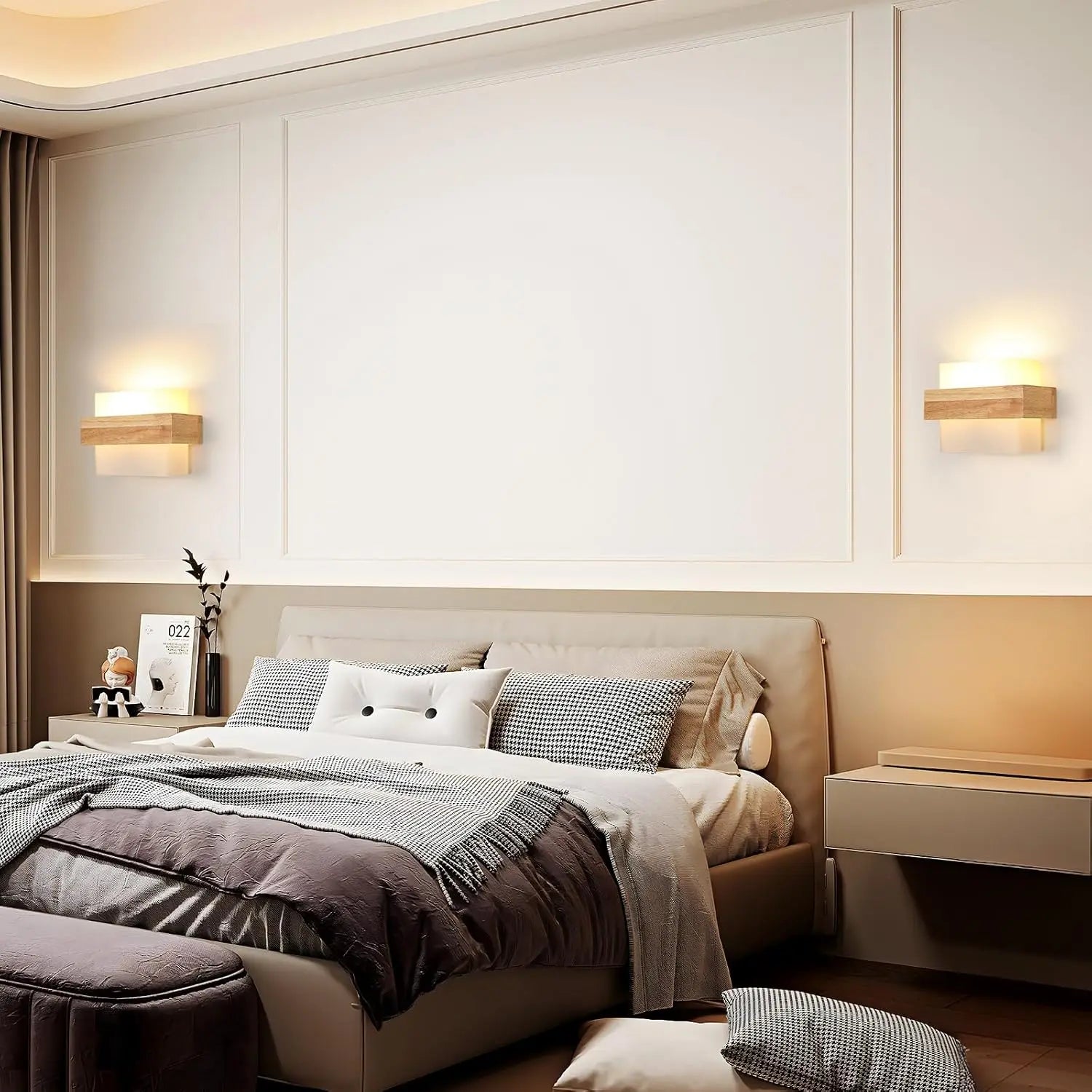 Applique murale moderne en verre E27 x2 chambre