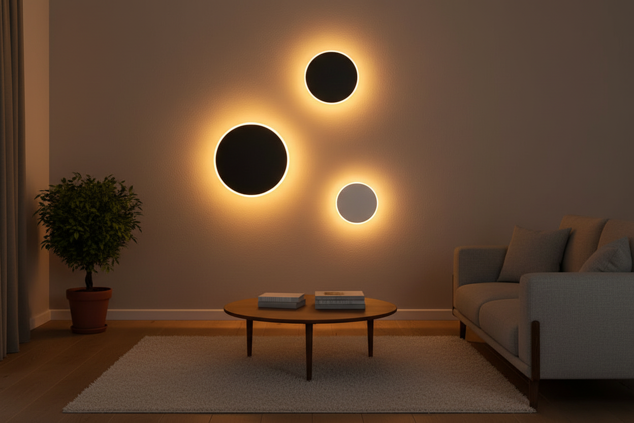 Applique murale ronde nordique moderne à LED salon