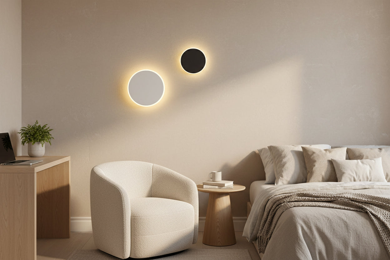 Applique murale ronde nordique moderne à LED chambre