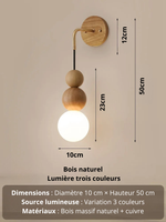 Applique murale style ancien noyer japonais - Vignette | VAM - Maison Lumière