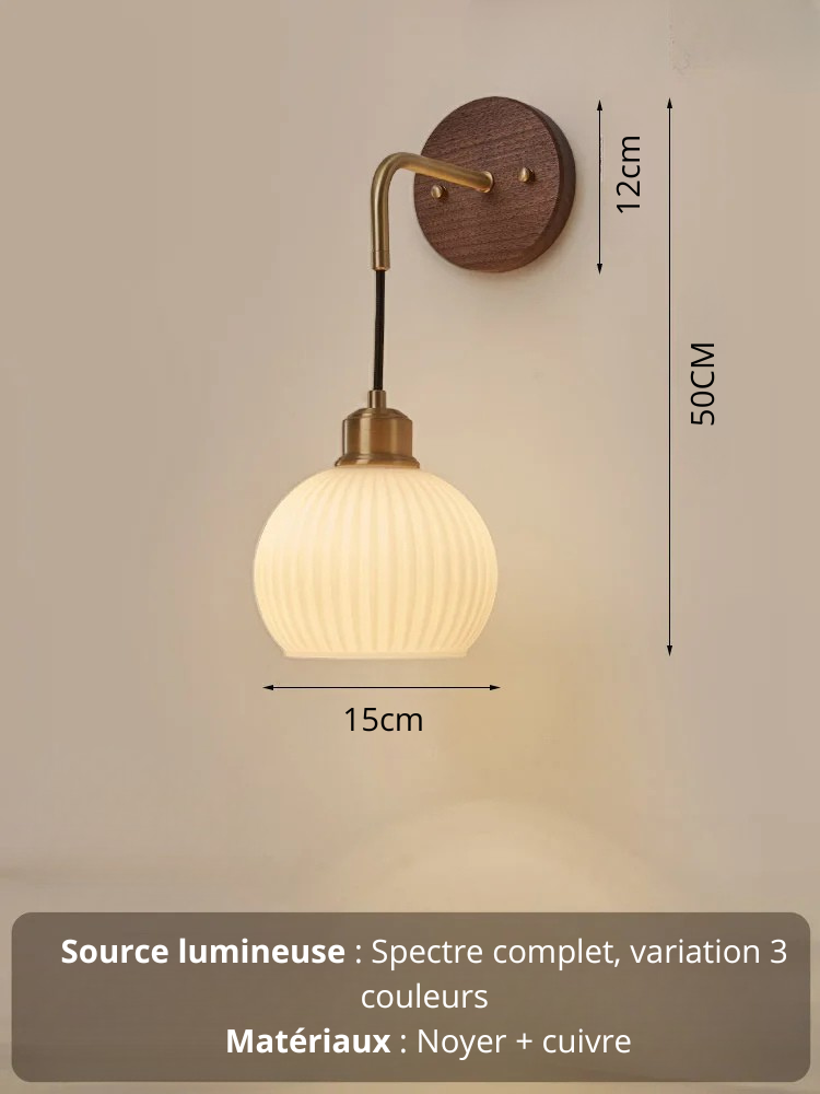 Applique murale style ancien noyer japonais G