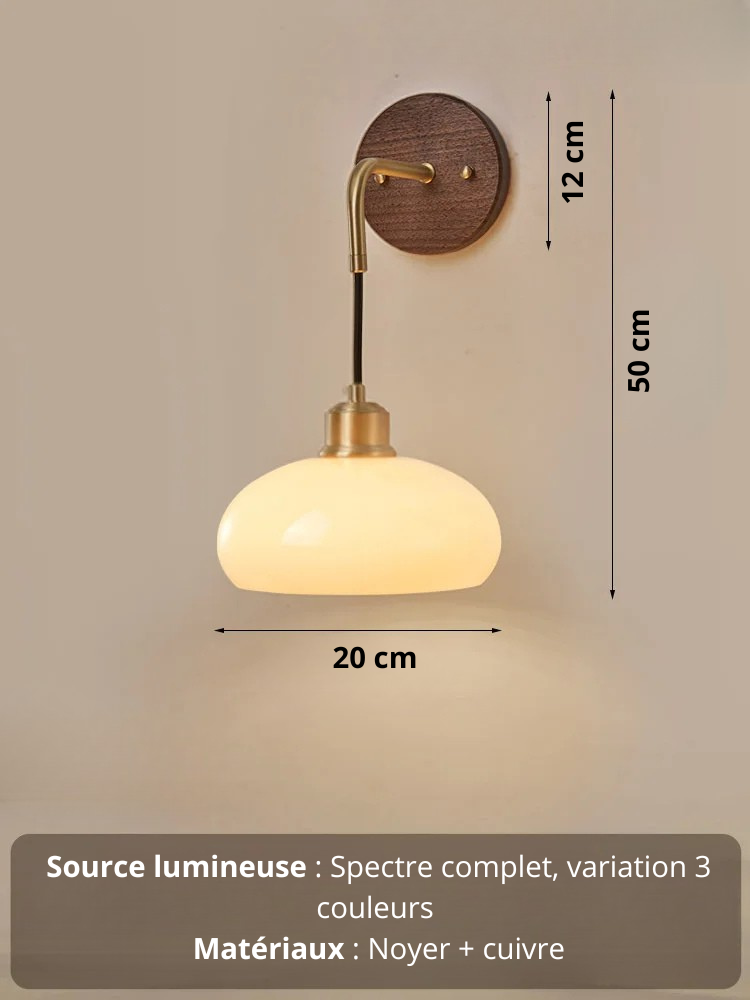 Applique murale style ancien noyer japonais H