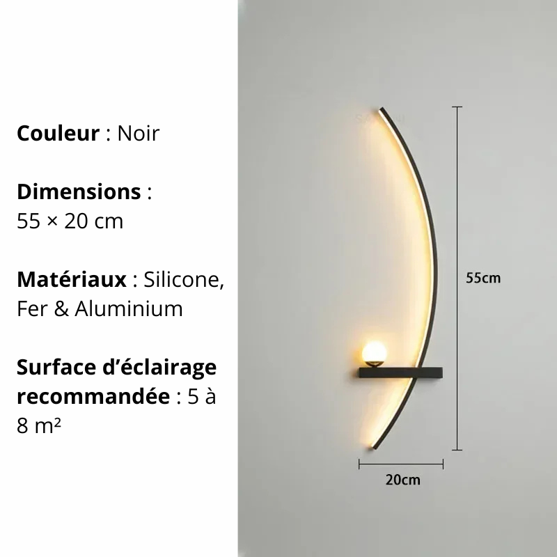 applique murale tête de lit noir droite