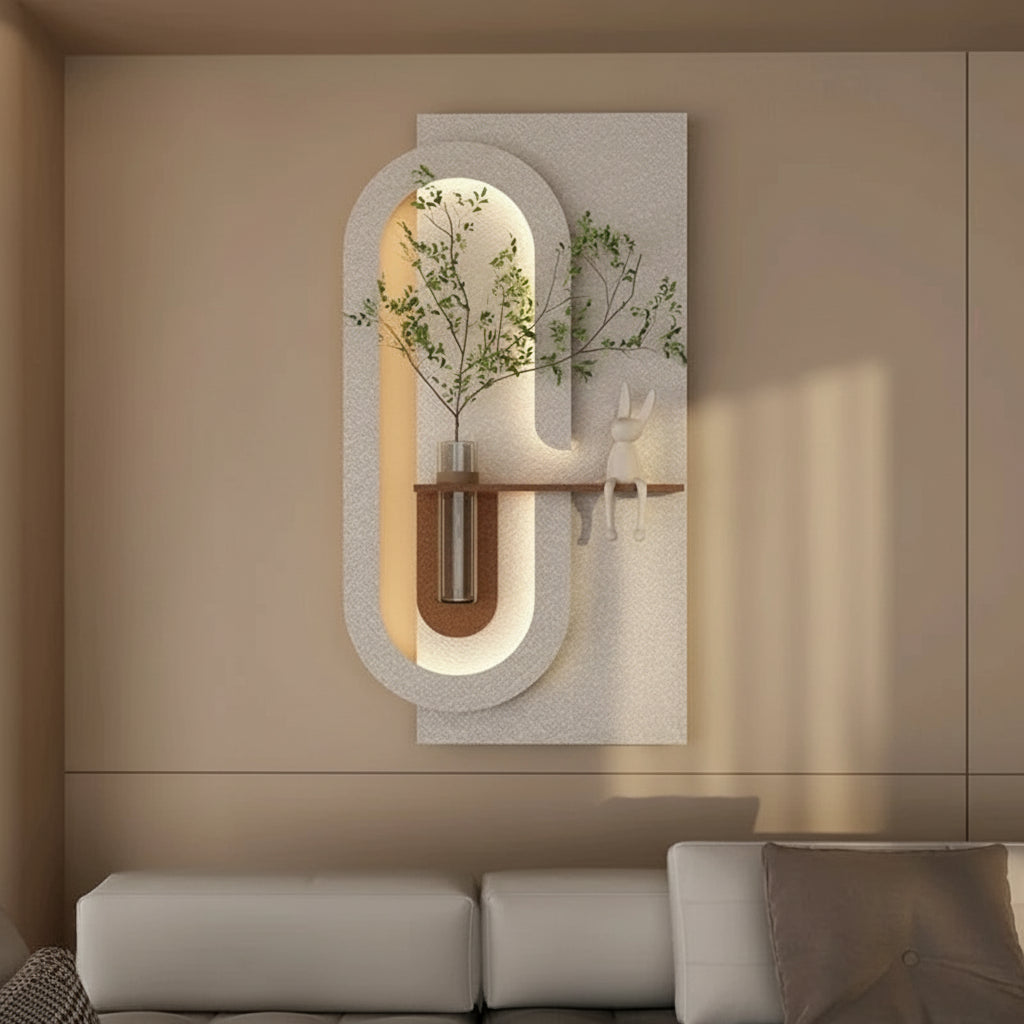 Appliques murales bois blanc salon