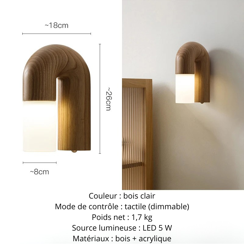 Appliques murales en bois clair