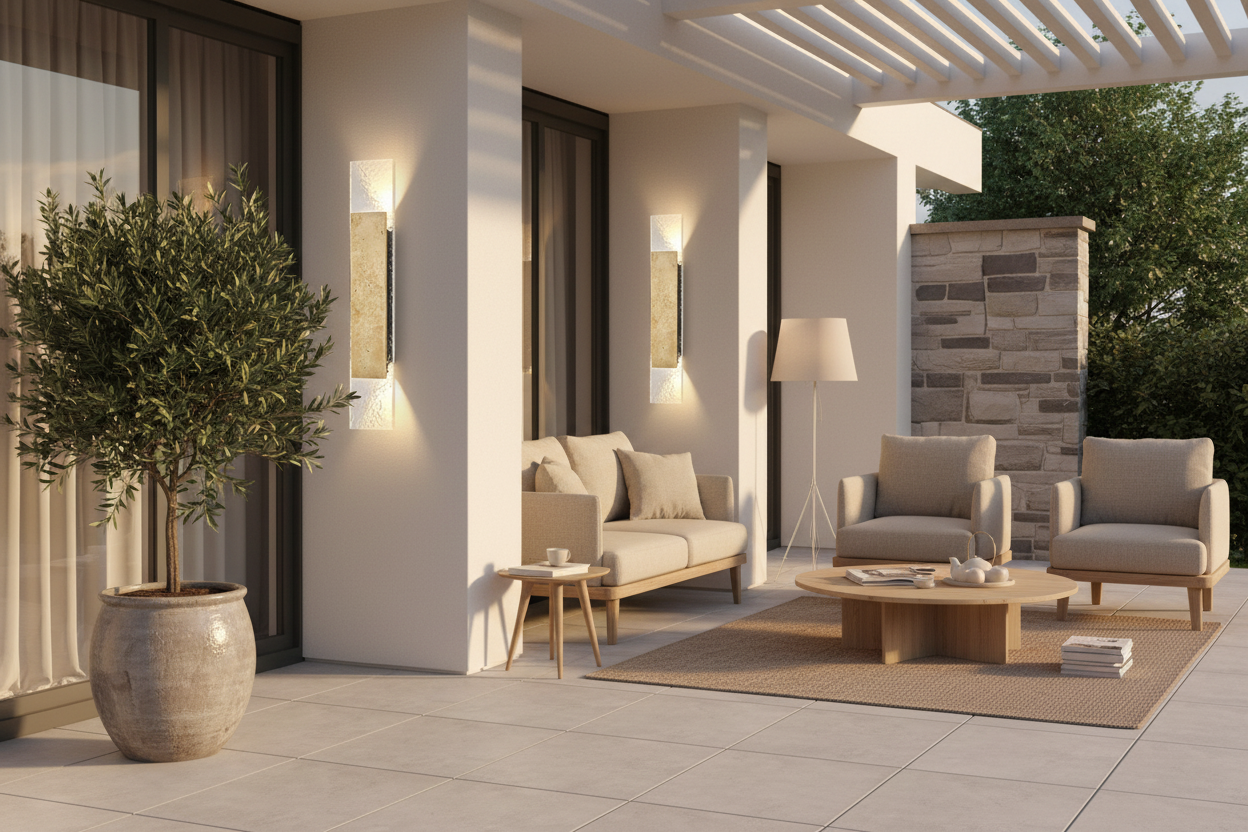 Appliques murales en pierre naturelle terrasse