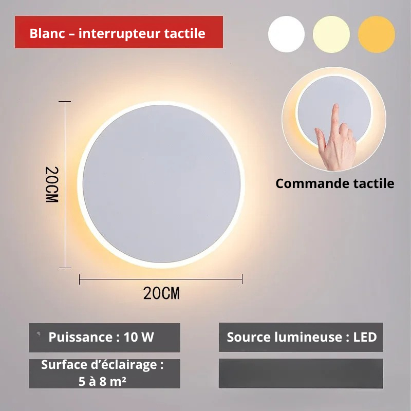 Blanc interrupteur tactile 20cm