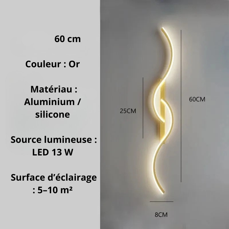 Grande applique murale or 60 cm