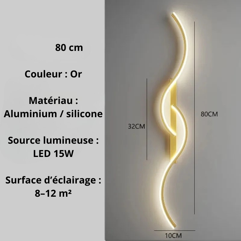 Grande applique murale or 80 cm