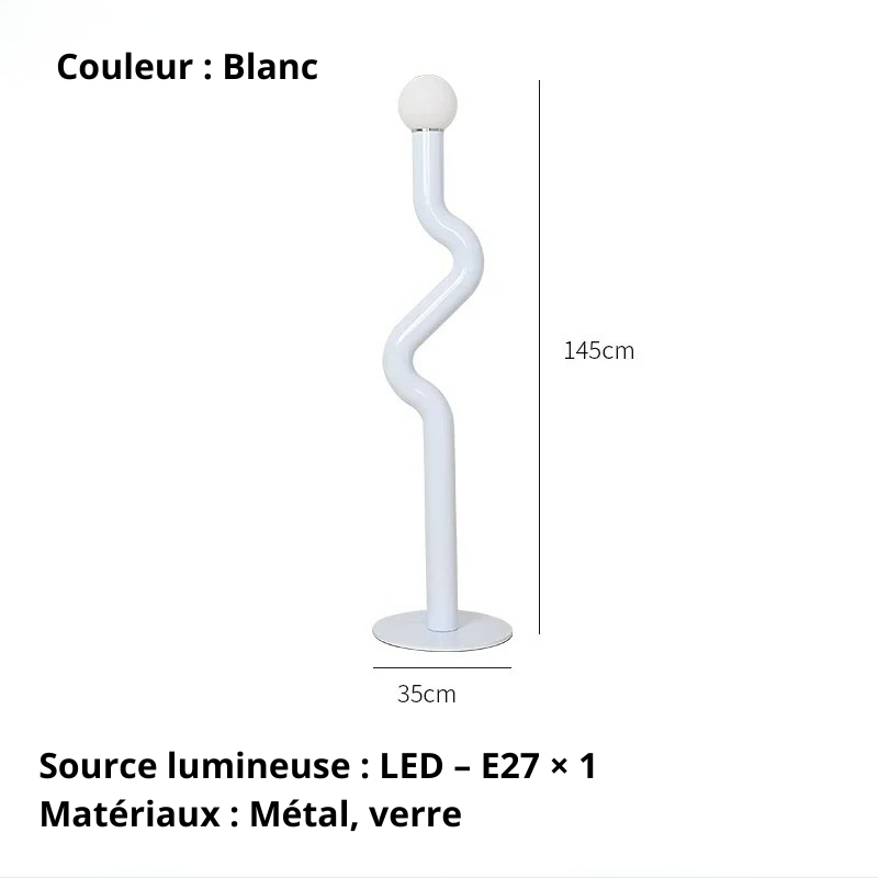 Lampadaire macaron Blanc