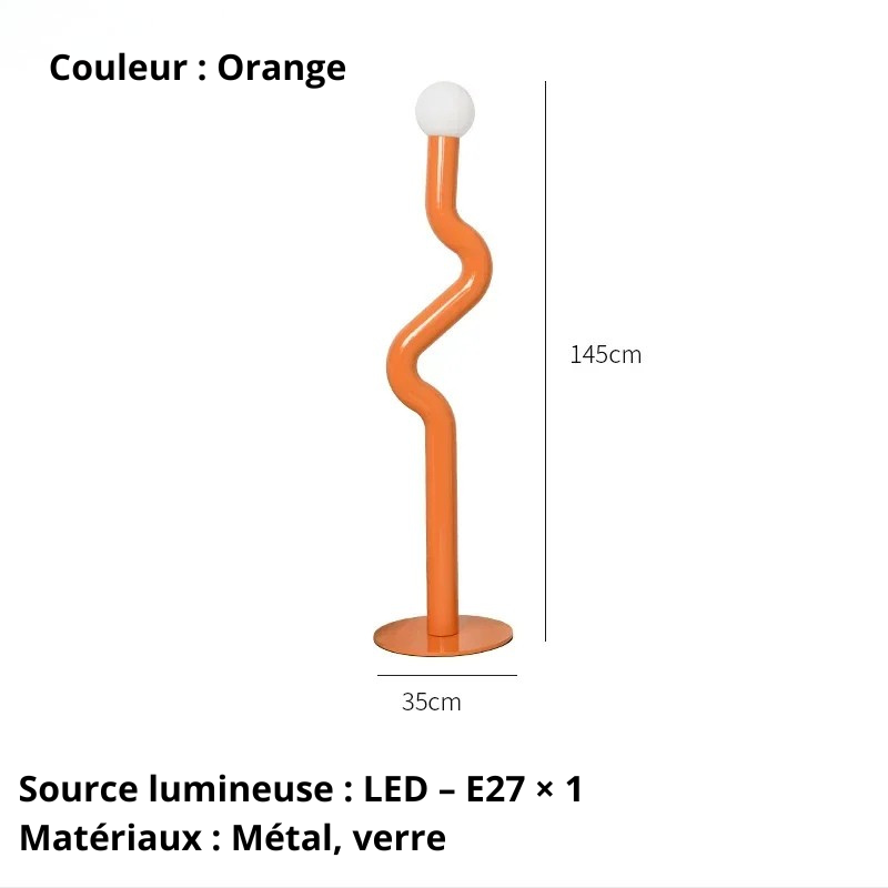 Lampadaire macaron orange