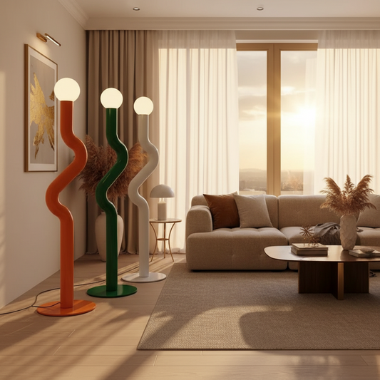 Lampadaire macaron salon de jour