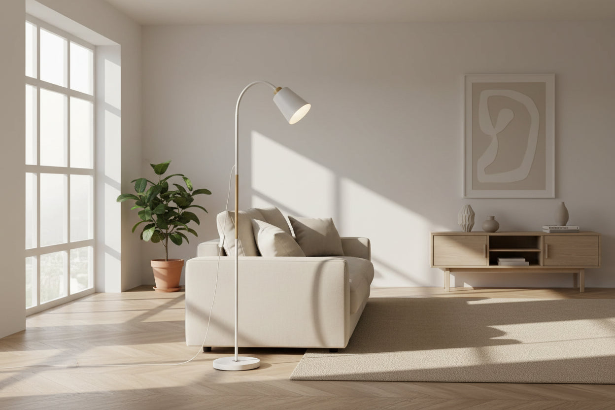 Lampe LED en fer forgé blanc de jour