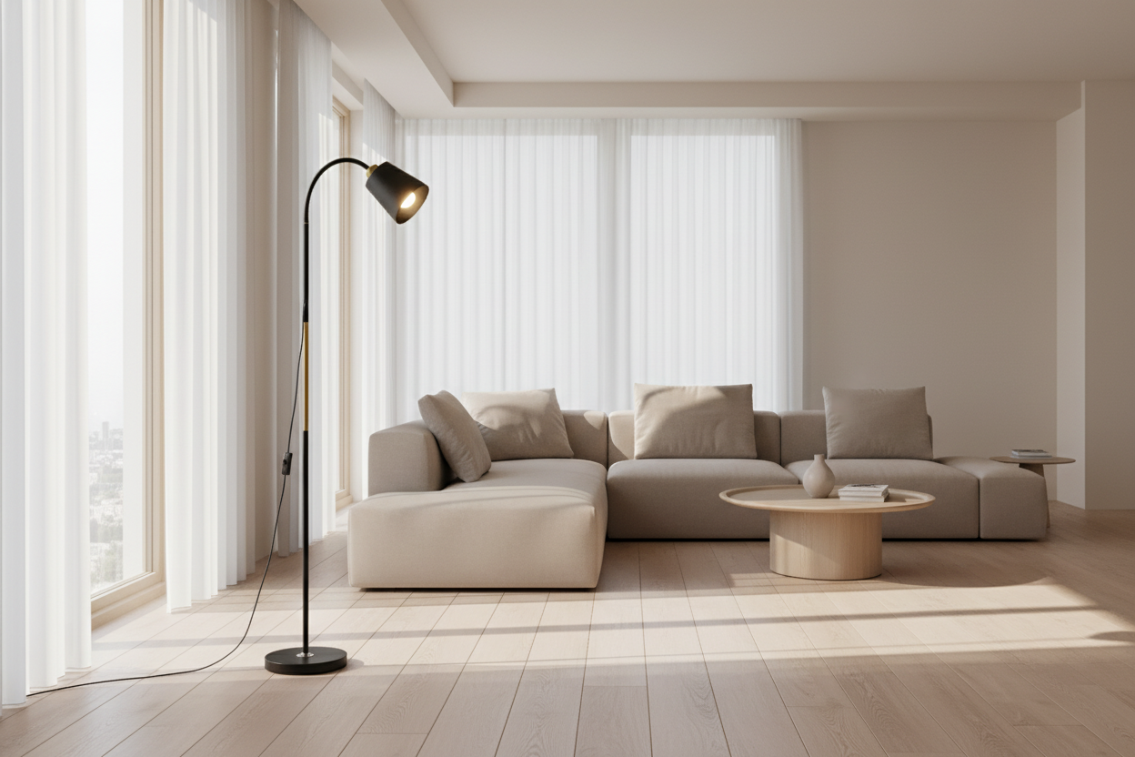 Lampe LED en fer forgé noire