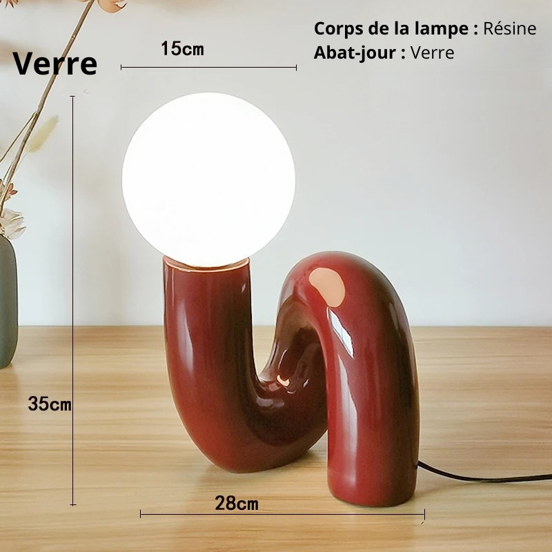 Lampe chevet rouge vin