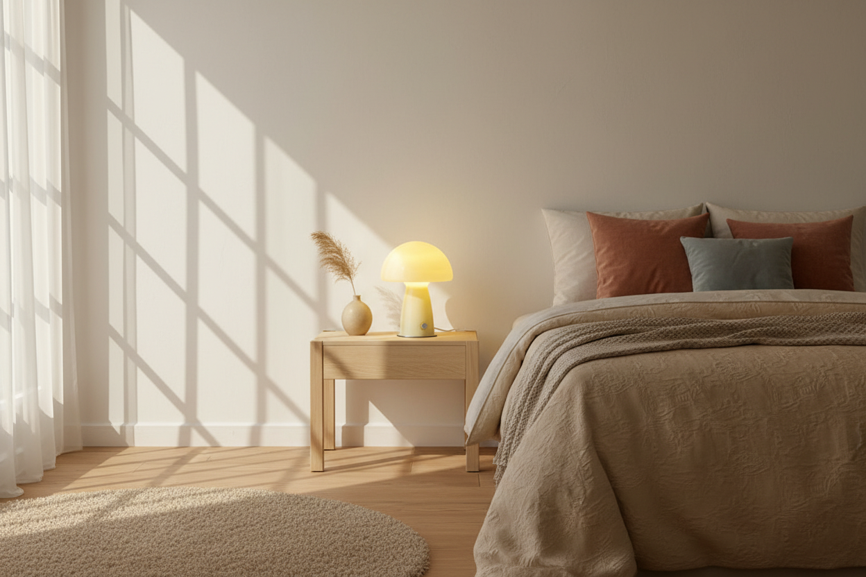 Lampe en verre blanc chambre