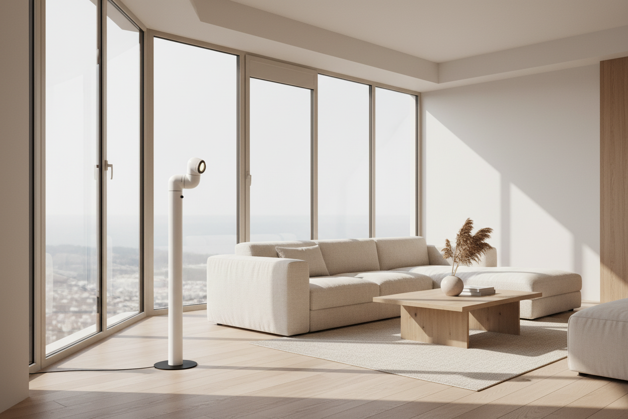 Lampe sur pied blanc de jour salon