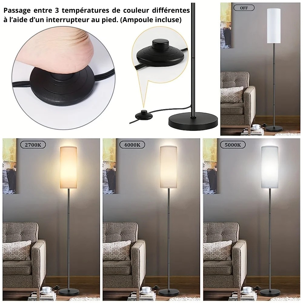 Lampe sur pied pour salon passage températures