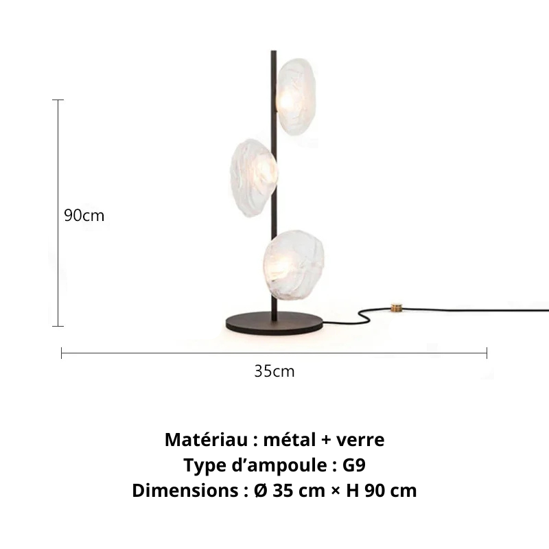 Lampe sur pied salon noir 90cm