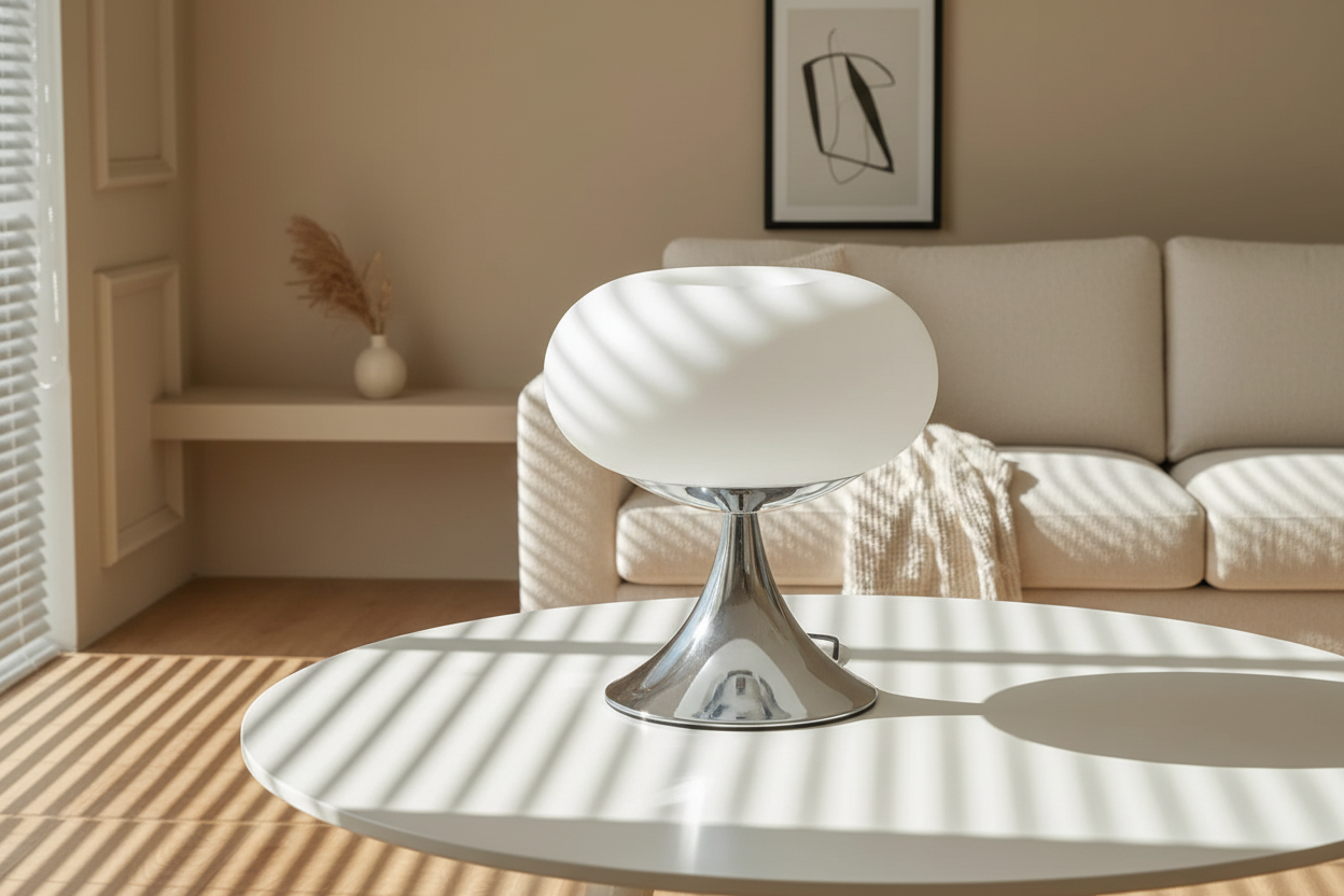 Lampe vintage blanche salon