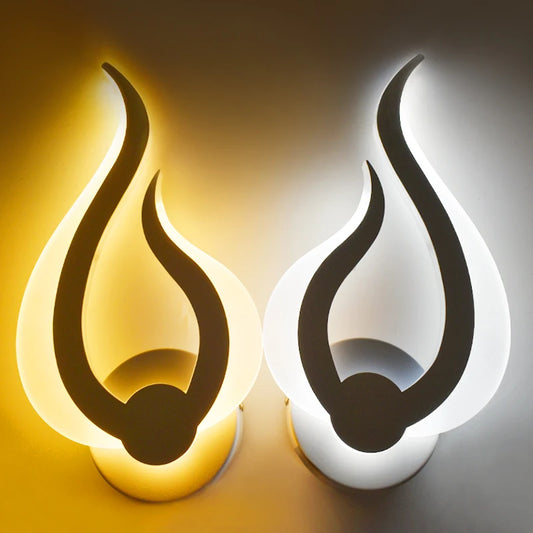 Lampe murale LED moderne à flamme bi couleur