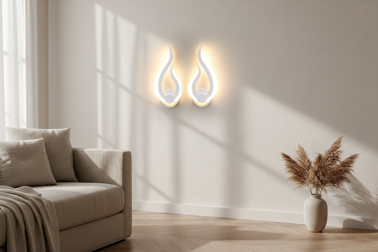 Lampe murale LED moderne à flamme couleur blanche