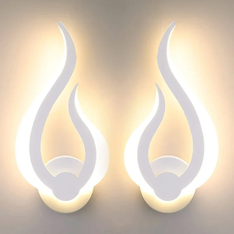 Lampe murale LED moderne à flamme lumière blanche