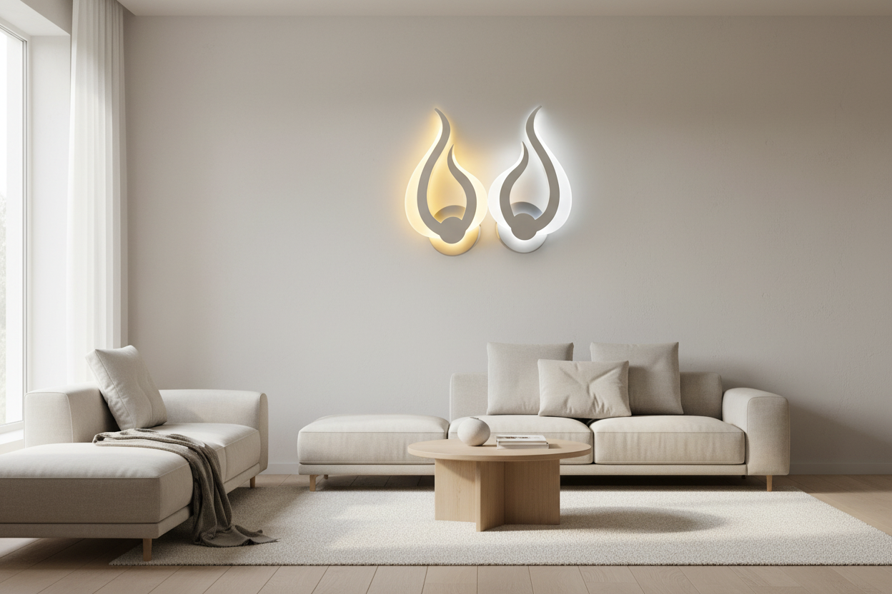Lampe murale LED moderne à flamme salon