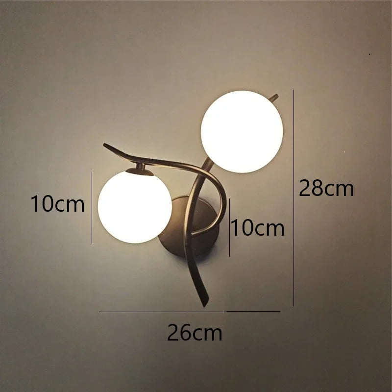 Lampes murales en fer modernes nordiques LED noir gauche