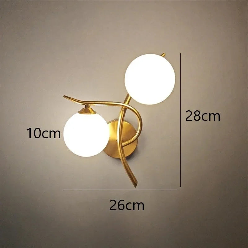 Lampes murales en fer modernes nordiques LED or gauche