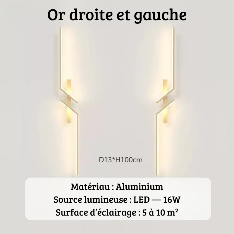 Longue applique murale Or D G 100 cm