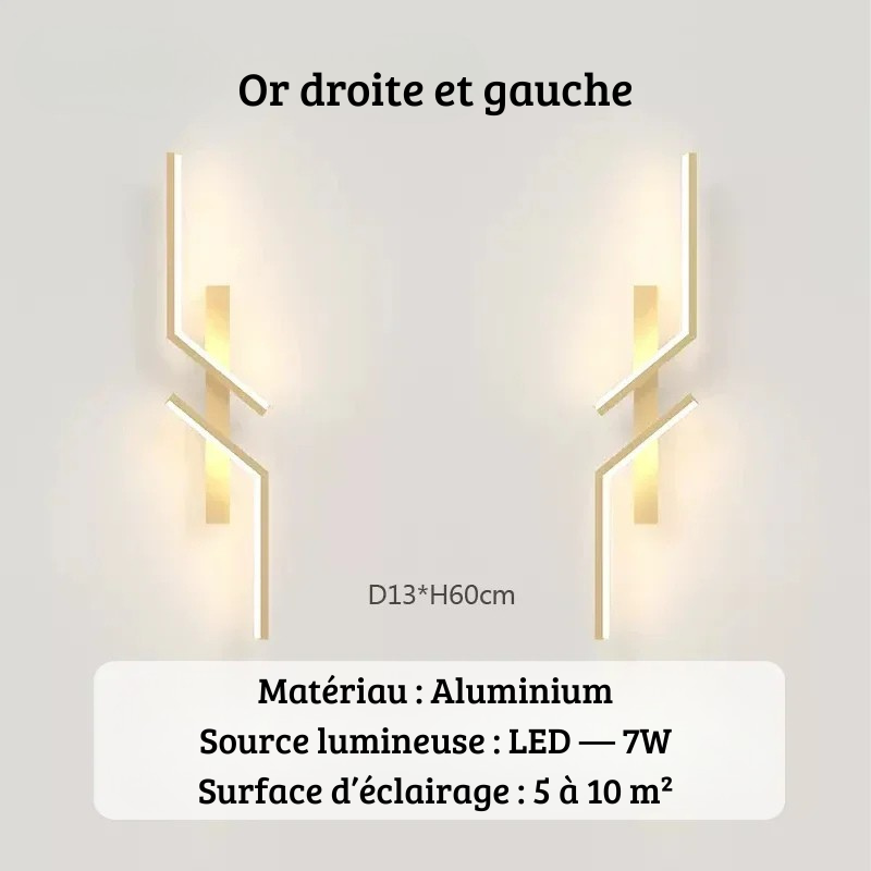 Longue applique murale Or D G 60cm