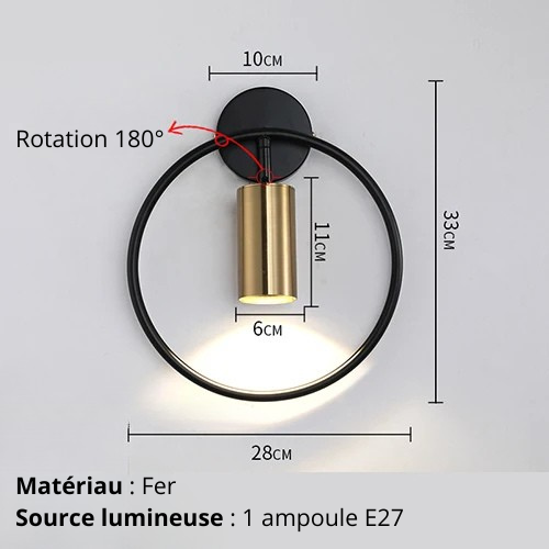 Lumières de chambre nordiques Noir Or