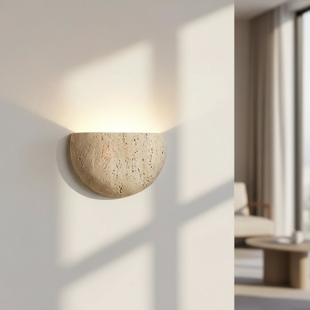 Luminaire applique murale pierre