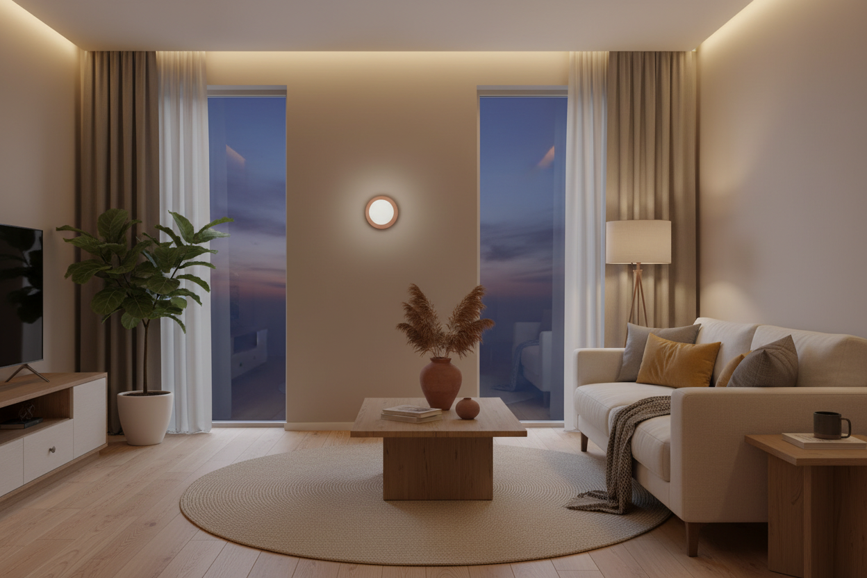 Petite applique murale rose salon