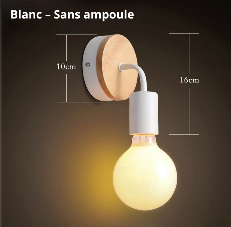 Support applique murale Blanc sans ampoule