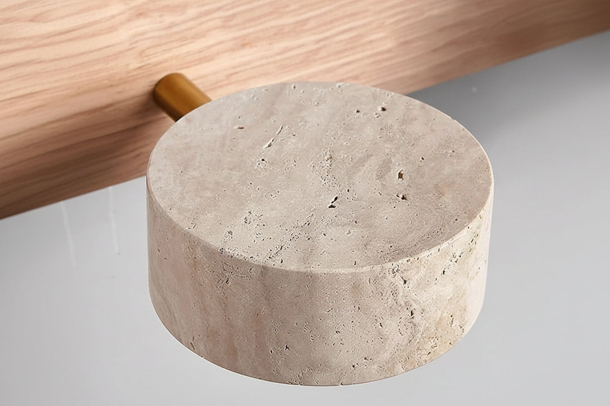 Traverttine applique murale Wabi Sabi créatif rond LED détails