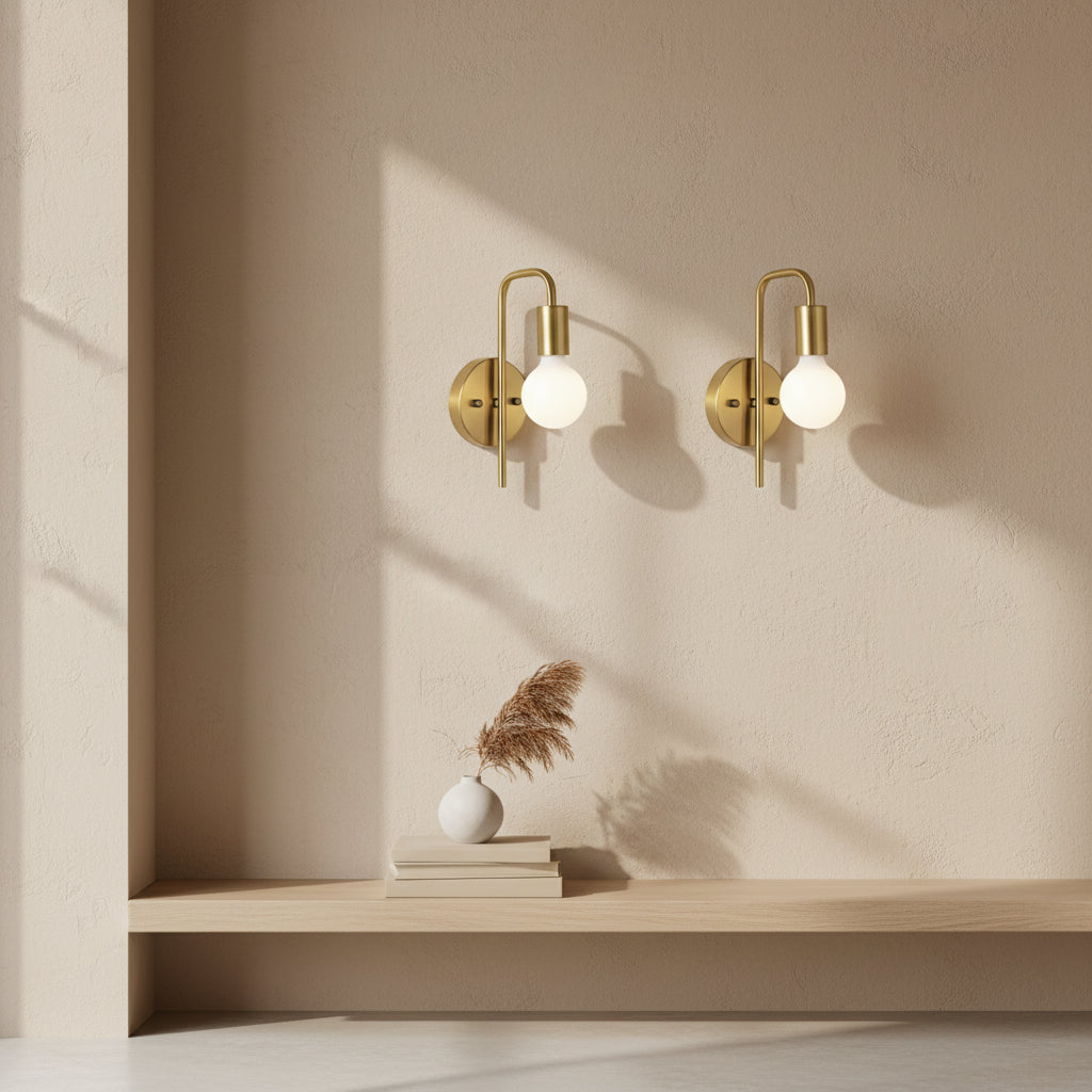 applique murale dorée deux pièces