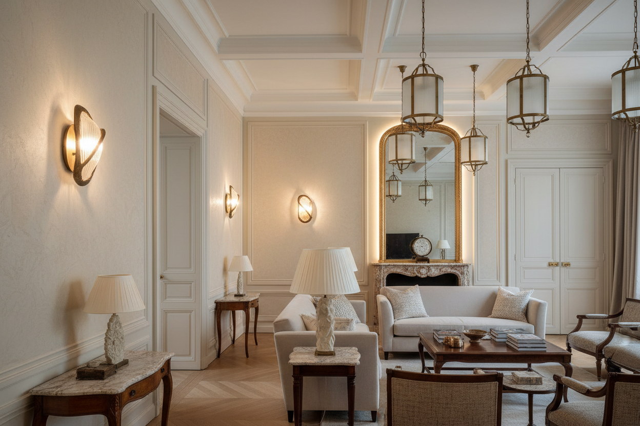 Des luminaires pensés comme des pièces de caractère

Chez VAM – Maison Lumière, chaque luminaire est choisi pour son équilibre entre esthétique, douceur lumineuse et intemporalité.
Nous parcourons les tendances et les inspirations pour proposer des créations qui trouvent naturellement leur place dans un salon, une chambre, un couloir ou un espace de vie plus confidentiel.

Appliques murales sculpturales, suspensions élégantes, lampes au design délicat…
Chaque pièce raconte une histoire et apporte une signat